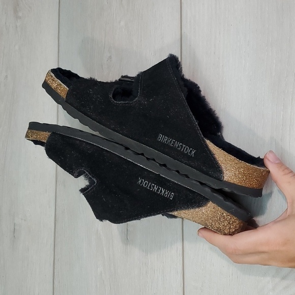 Birkenstock Women Arizona Comfort Suede Shearling Sandals shoes sz 38/7 - Picture 9 of 12